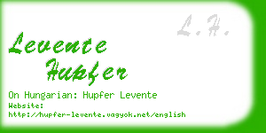 levente hupfer business card